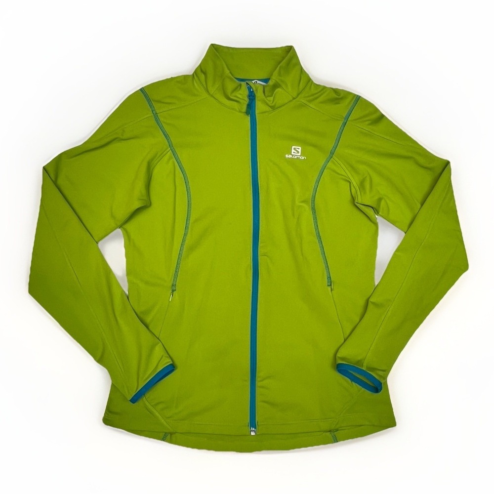 SALOMON Women Acti Therm Size M Womens Green Full Zip Athletic Gym Jacket 924
